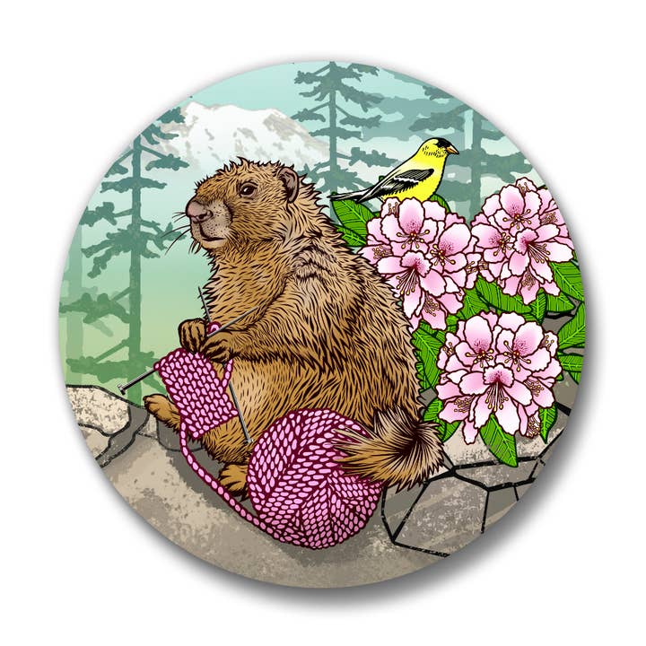 Knitting Button Pin – Soft Matte 1.25" 6pk for wholesale by Two Little Fruits