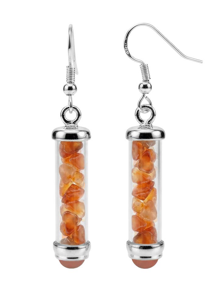 Carnelian Vial Øreringe -Gem Power GPE06 for engroshandel hos Starlinks Gifts