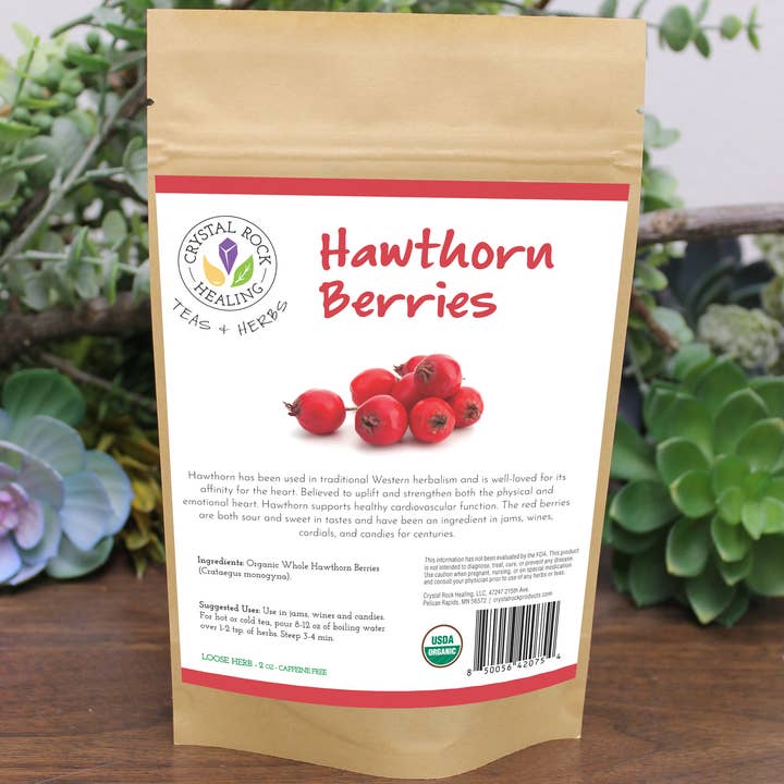 Crystal Rock Healing, LLC - Vente Thé en vrac - Baies d'aubépine Herbe en vrac 2oz Bio0
