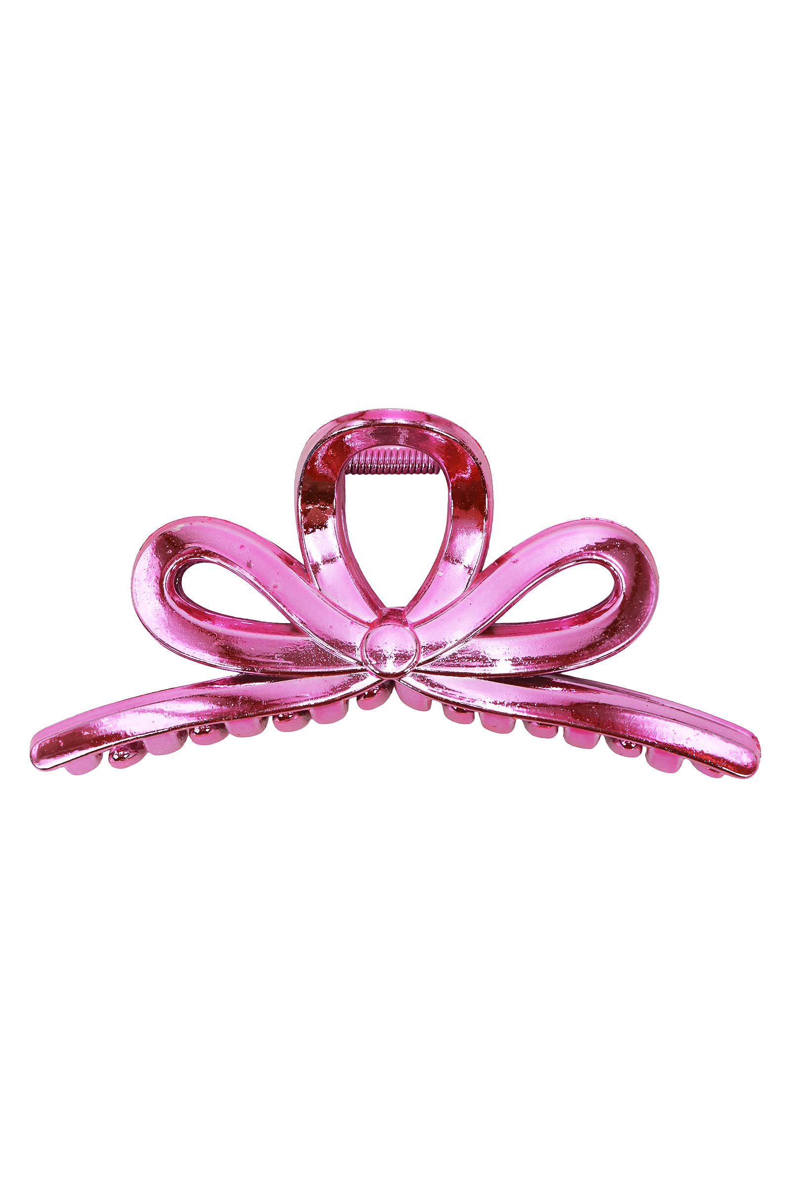 ASSORTED Chrome Metallic Ribbon Bow Wide Hair Claw for wholesale on Faire6