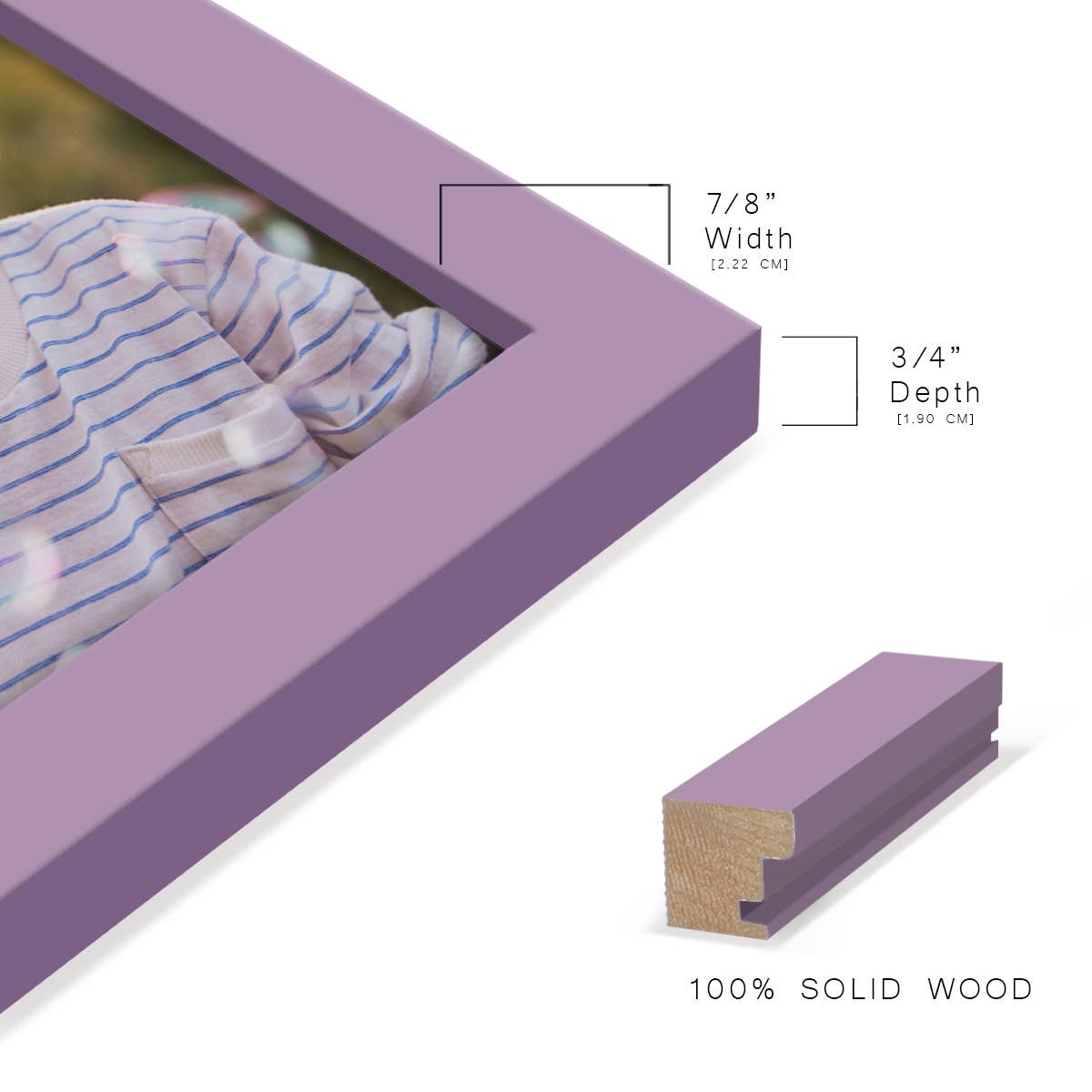 Wexford Home - Wholesale Picture Frame - Photo Frame. Real Wood Modern Frame, Violet14