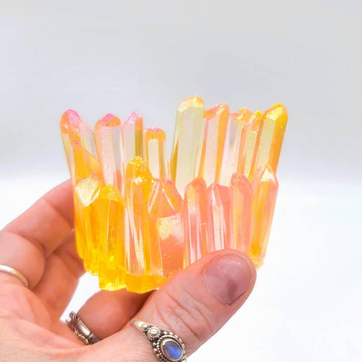 Eco-Friendly Resin Crystal Cluster Tealight Holder for wholesale by Slightly Askew Art