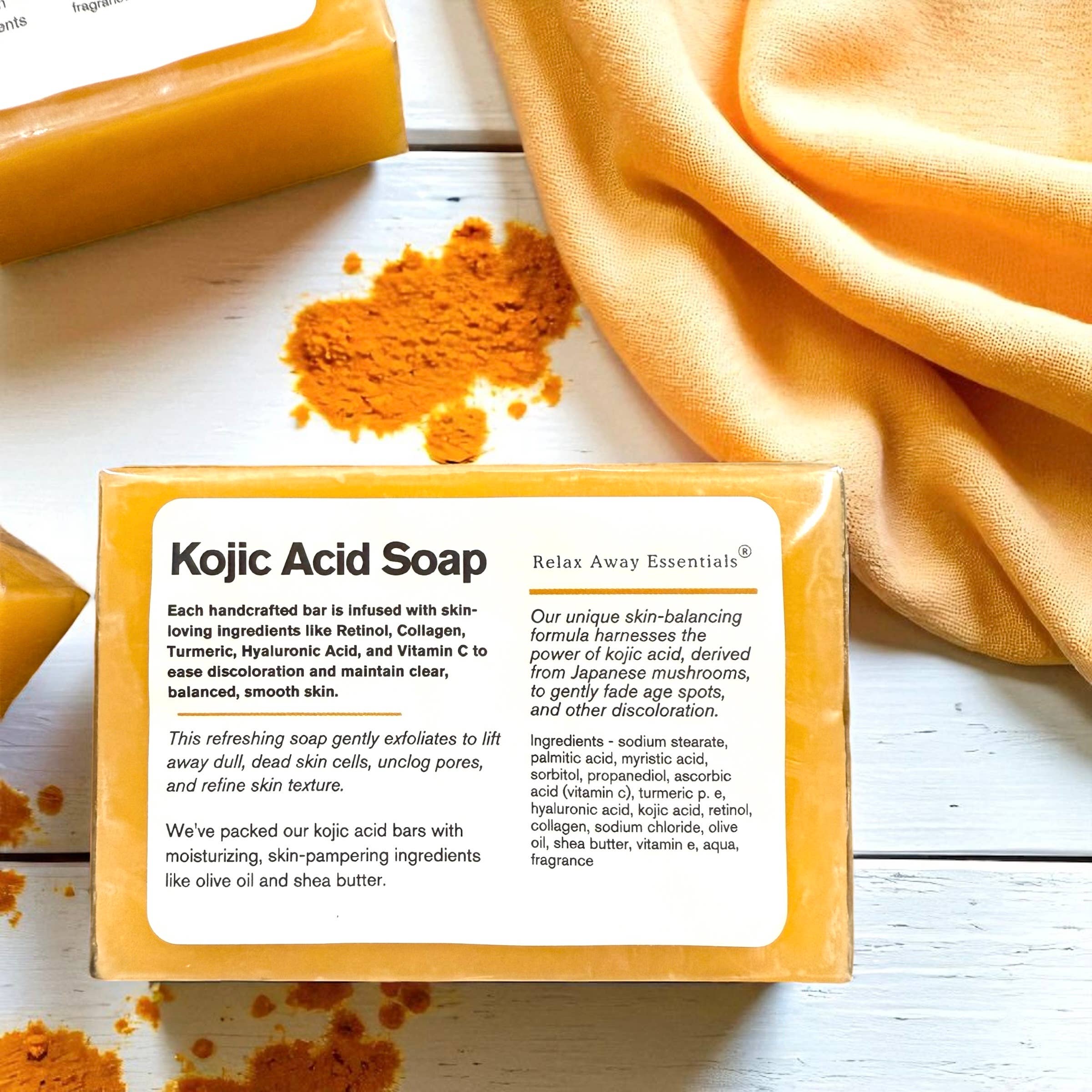 Relax Away Essentials - Wholesale Bar Soap - Kojic Acid Bar Soap | Turmeric Brightening Soap1
