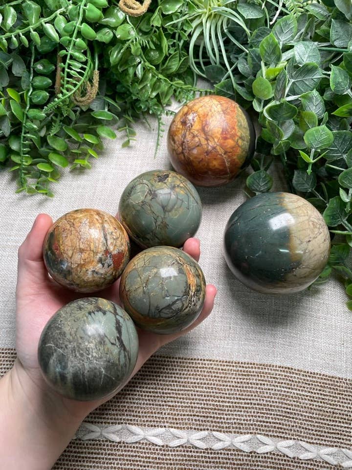 Polychrome Jasper Sphere for wholesale by Copper Ashes