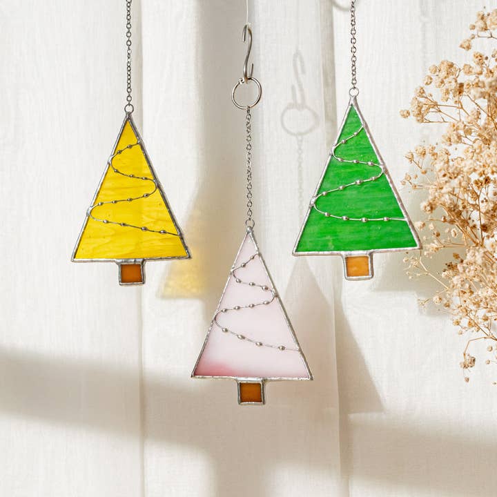 MondoBellissimo - Vente Attrape-soleil - Ornements de sapin de Noël en vitrail pour décoration de fête F9111