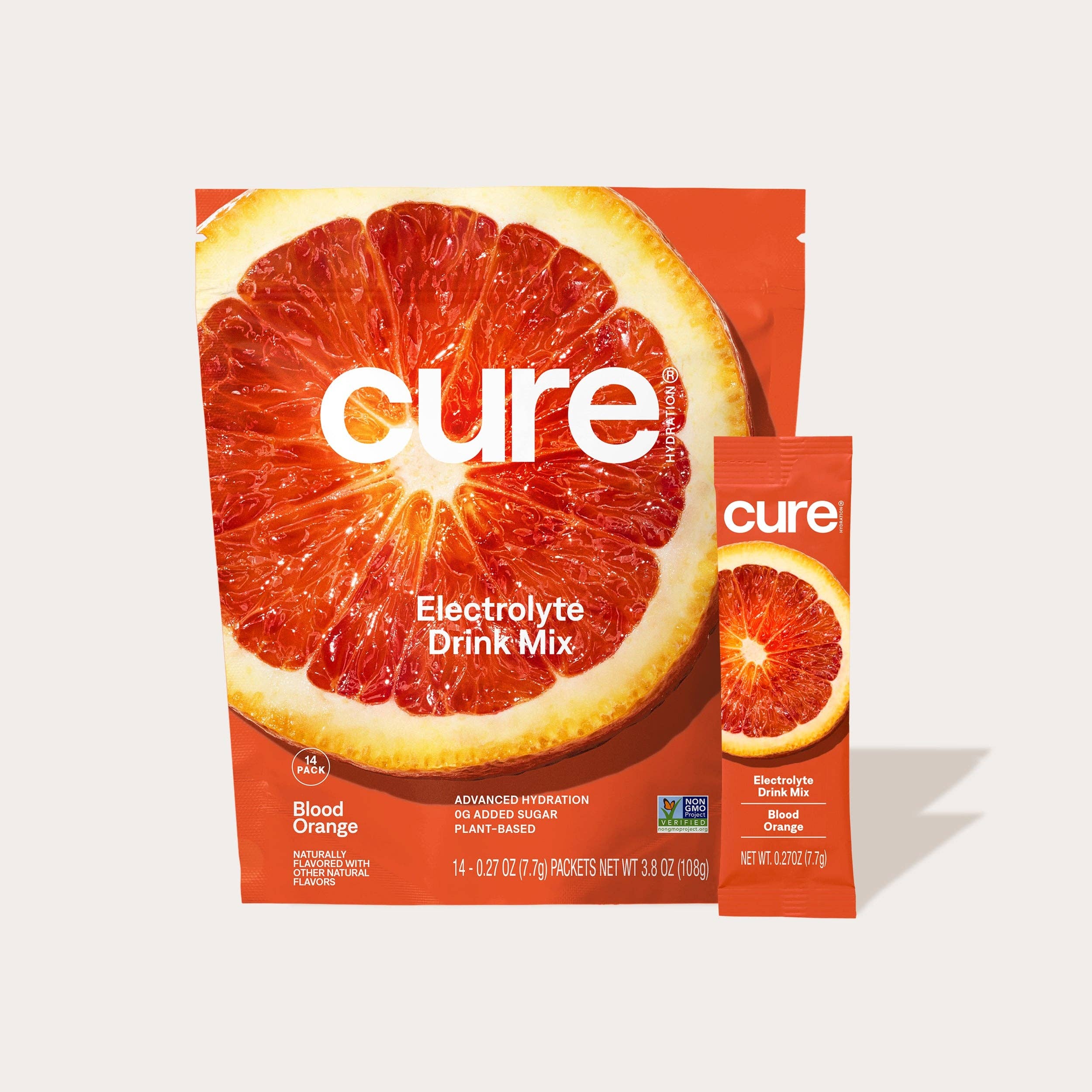 Cure Hydration - Wholesale Powdered Health Drink - Hydrating Electrolyte Drink Mix - Blood Orange (14ct)