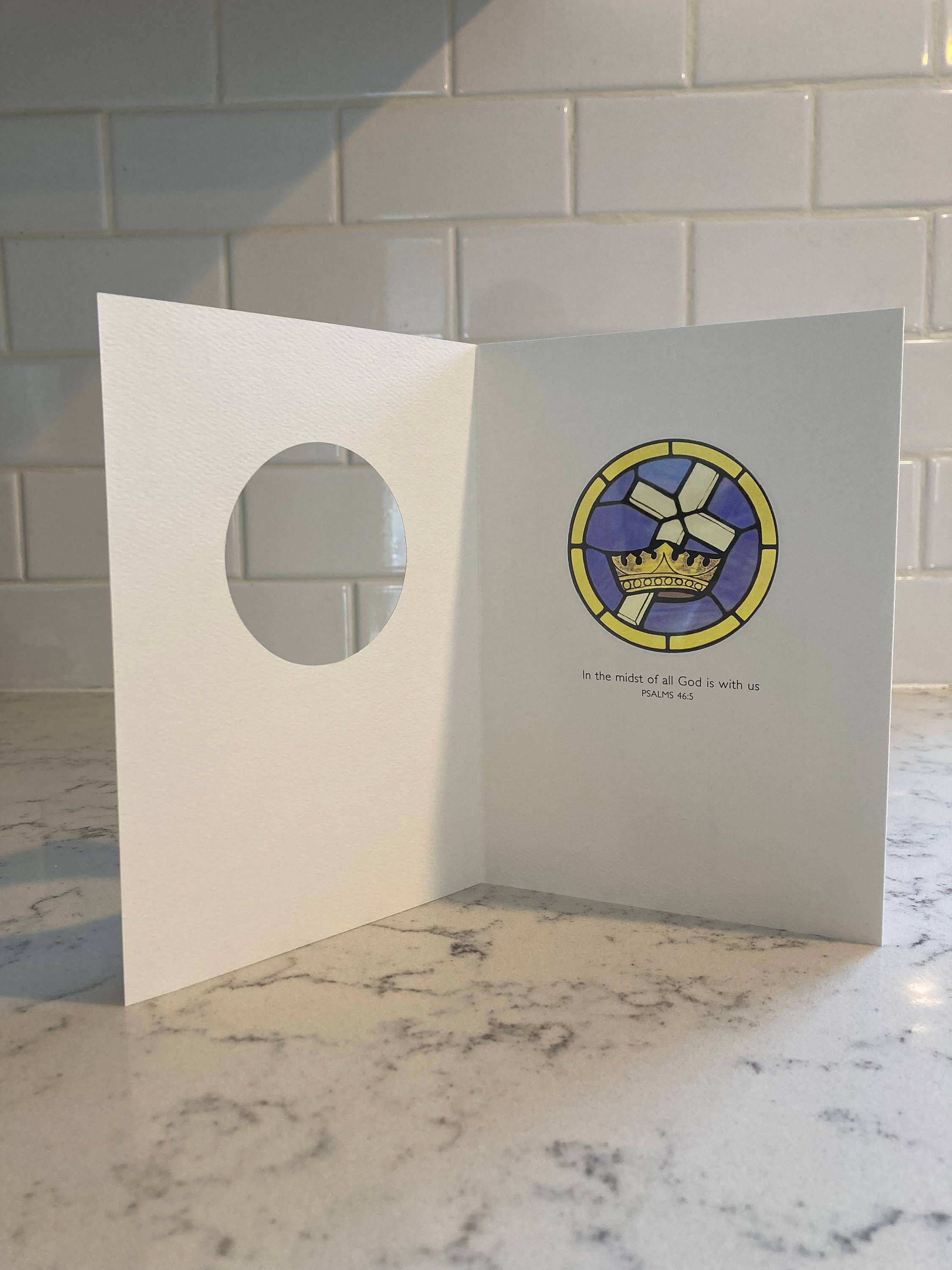 Bright Greetings - Wholesale Sympathy Card - Sympathy Cross and Crown suncatcher greeting card, scripture2