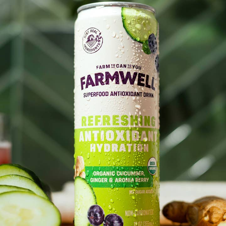 Farmwell Drinks - Wholesale Flavored/Infused Water (Non-Carbonated) - Organic Cucumber, Ginger & Aronia - 12 Pack1