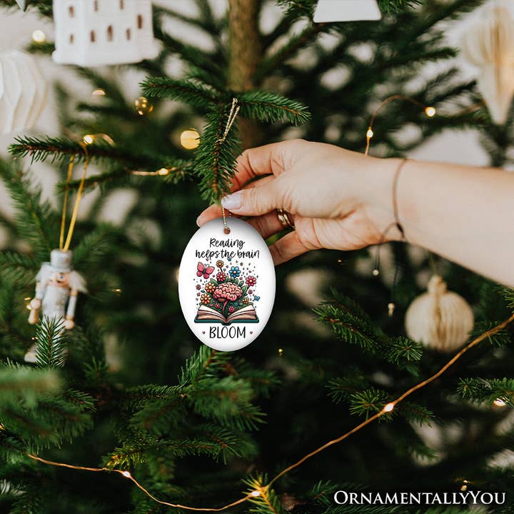 OrnamentallyYou - Wholesale Ornament - Reading Helps the Brain Bloom Unique Handcrafted Ornament4
