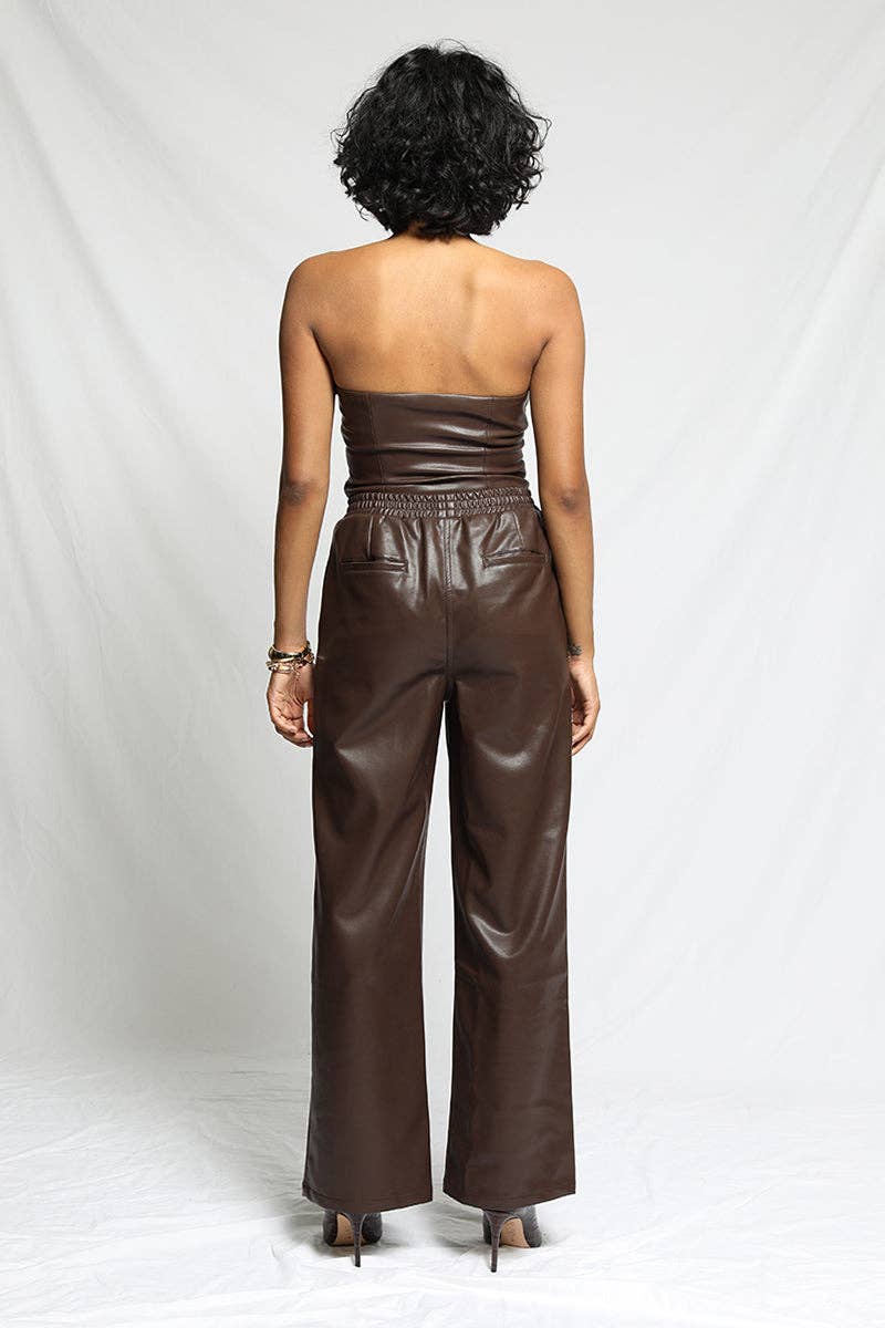 Chocolate Bustier de Peluche Vegan em Pele para venda a revendedores na Faire6