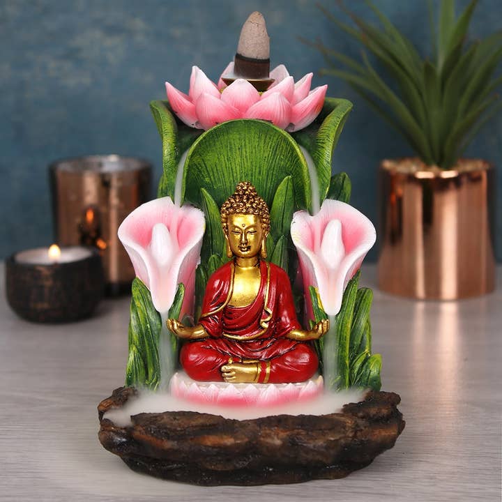 Colourful Buddha Backflow Incense Burner for wholesale by Something Different Wholesale