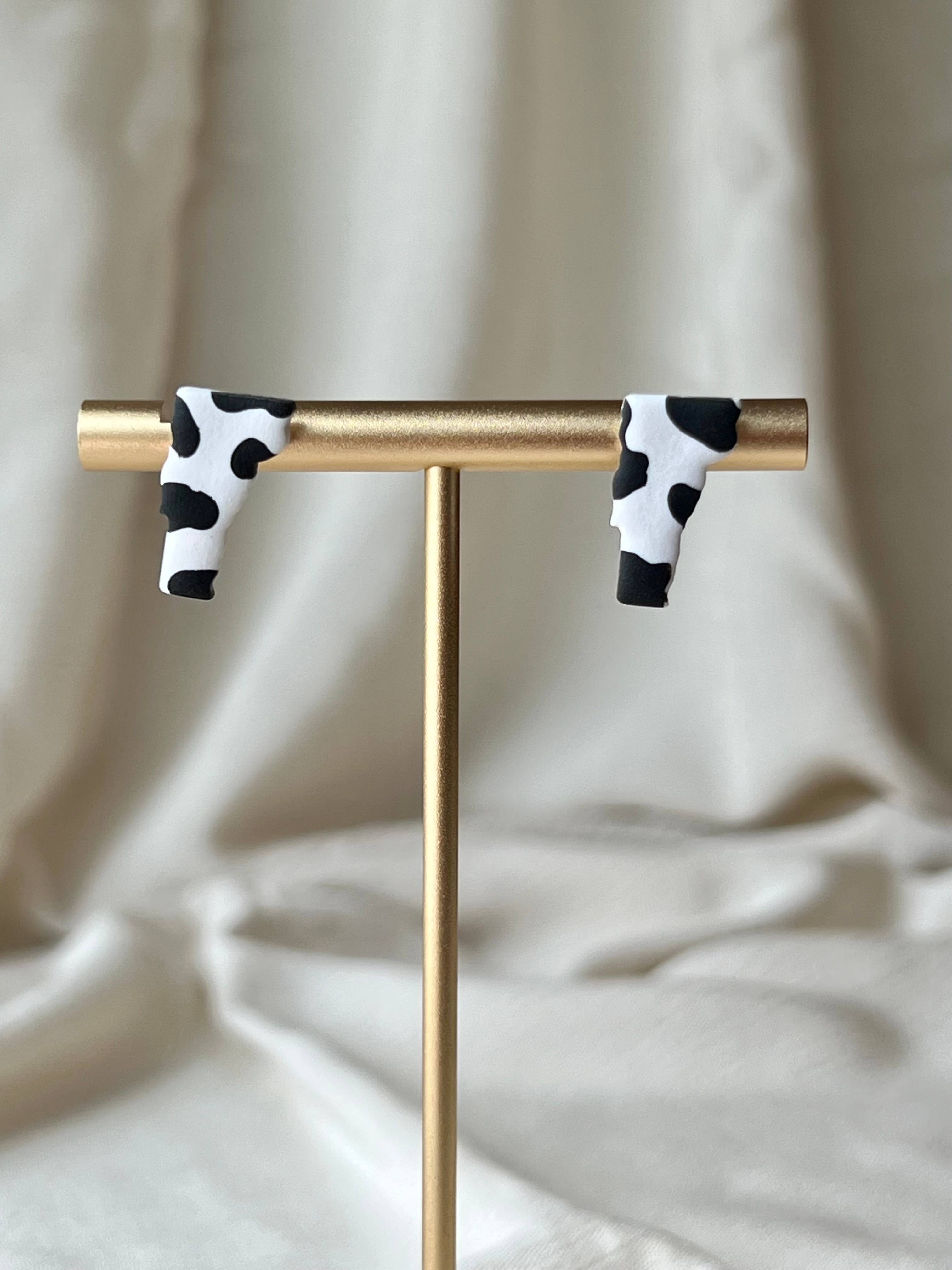 Hayden Handcraft - Wholesale Stud/Post Earrings - Cow Print Vermont Studs2