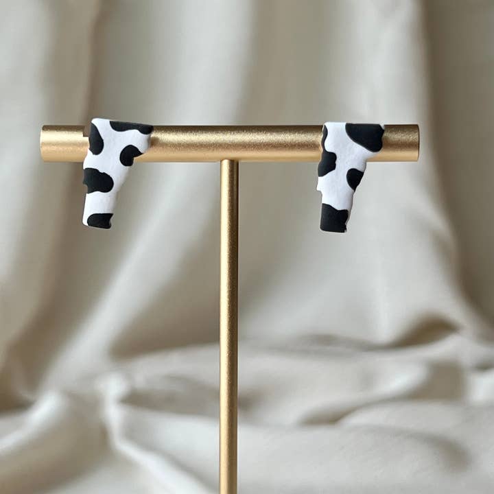 Hayden Handcraft - Wholesale Stud/Post Earrings - Cow Print Vermont Studs2