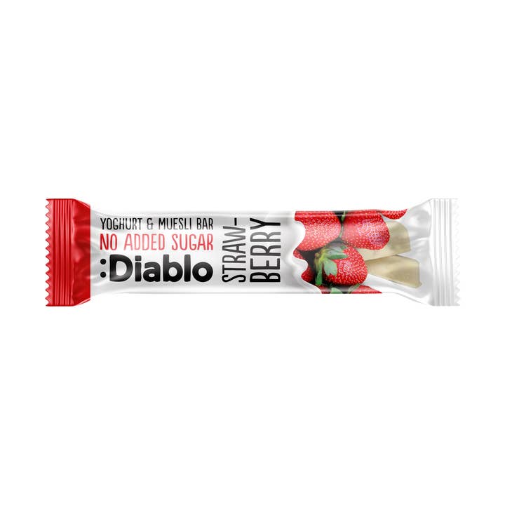 :Diablo Yoghurt Coated Strawberry Muesli Bar 30g for wholesale by Diablo Sugar Free
