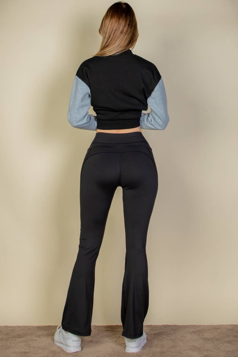 CAPELLA APPAREL - Wholesale Broek - Dames - Flared legging met brede tailleband3