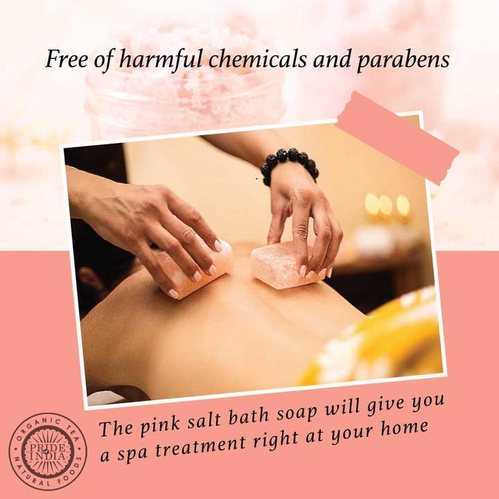 PRIDE INDIA BRANDS - Venta al por mayor Pastilla de jabón - Jabón de sal rosa del Himalaya de Pride of India2