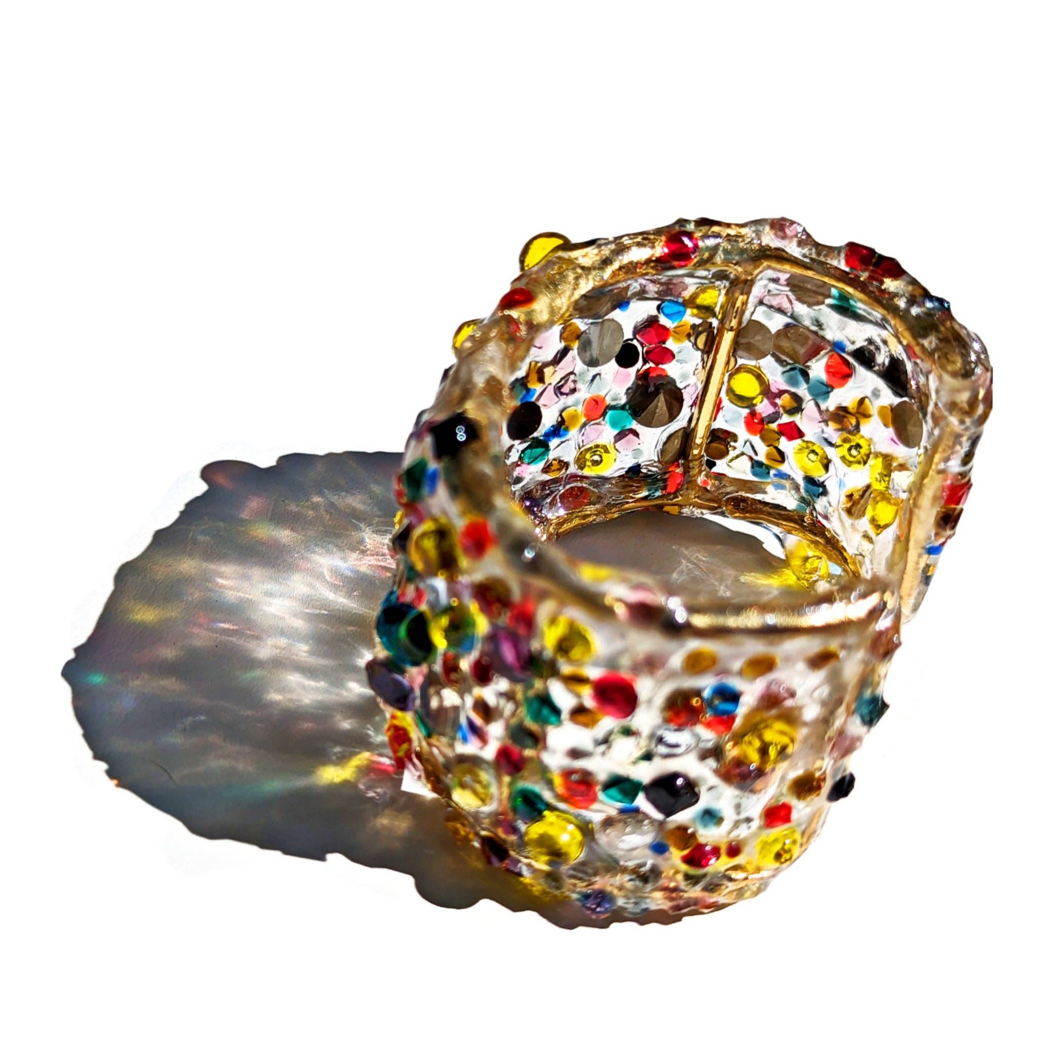 Gay Isber Designs - Wholesale Cuff Bracelet - Confetti Multi Color Cuff Bracelet Vintage Swarovski Faceted Stones Handmade Sustainable USA Sugar Gay Isber3