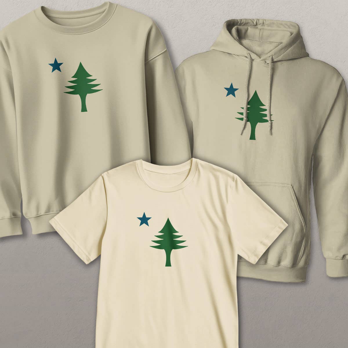 RetroPlanet - Wholesale T-Shirt (Graphic) - Unisex - Maine State Flag Pine Tree Star T-shirt, Sweatshirt, Hoodie9