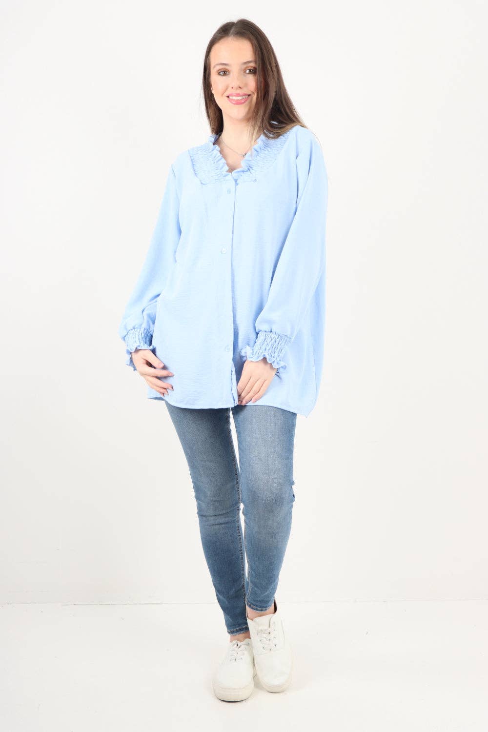 Miss Bold – wholesale Tunic – Women’s – Italian Shirred V Neck Long Sleeve Tunic Top8