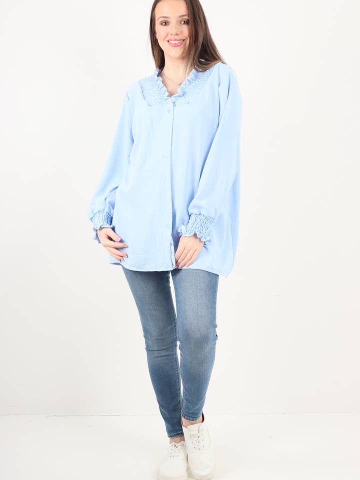 Miss Bold – wholesale Tunic – Women’s – Italian Shirred V Neck Long Sleeve Tunic Top8