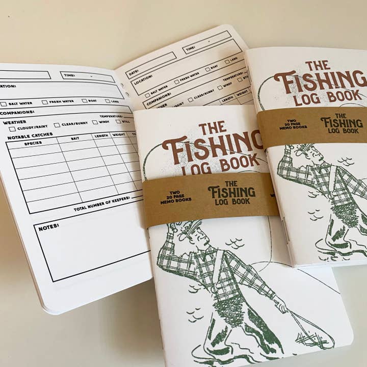 Justin Ryan Books - Wholesale Notebook - Fishing Log Book - Two 20-page books - Record best catches