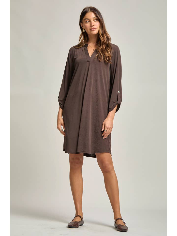 Dear Scarlett - Wholesale Dress - Women's - Solid A line 3/4 Sleeve Dress6