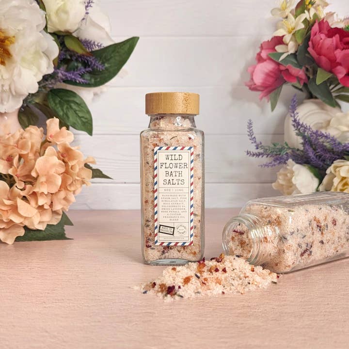 Mainland Vintage - Wholesale Bath Salts - Wildflower Bath Salts - Pink Himalayan & Epsom Salts