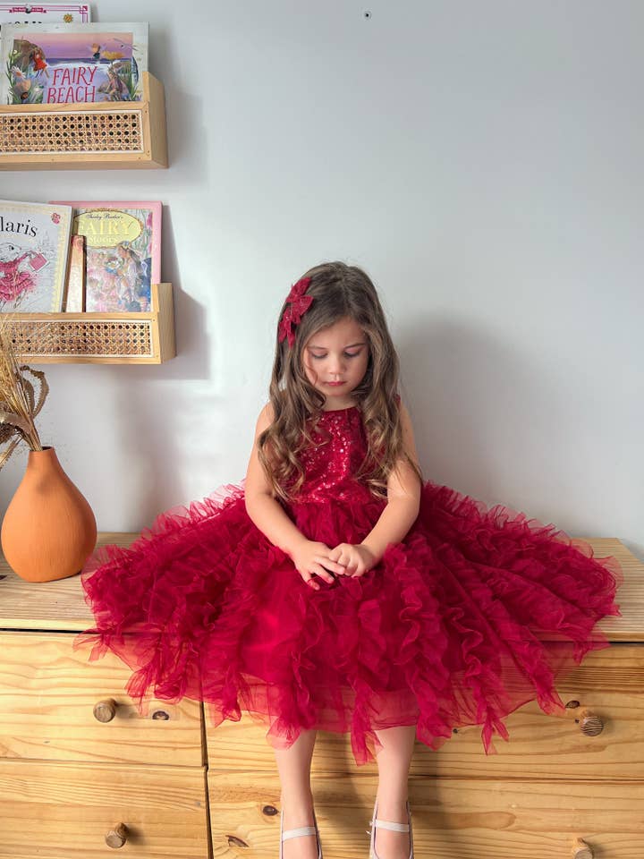 Eva Sequin Ruffle Tutu Dress for wholesale by Ellie Ellie