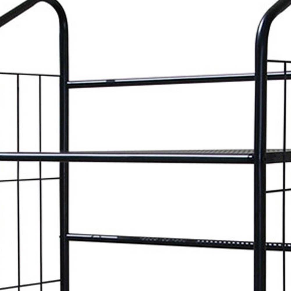 HomeRoots - Wholesale Bookcase - 64" Black Metal Five Tier Bookcase4