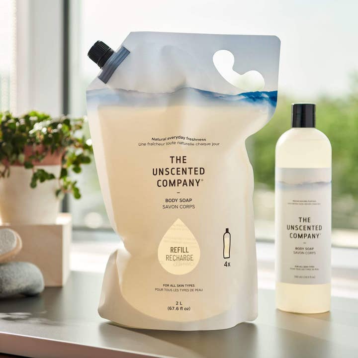 The Unscented Company - Wholesale Body Wash/Shower Gel - Body Soap - 2L Refill Pouch2