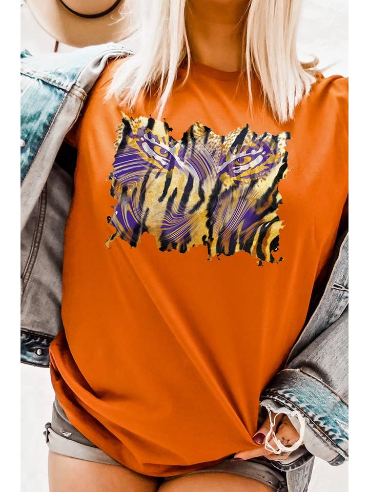 COLORBEAR - Venta al por mayor Camiseta serigrafiada - Mujer - TIGER, LSU, CAMISETA DE FÚTBOL UNISEX DE MANGA CORTA, ESTAMPADA2