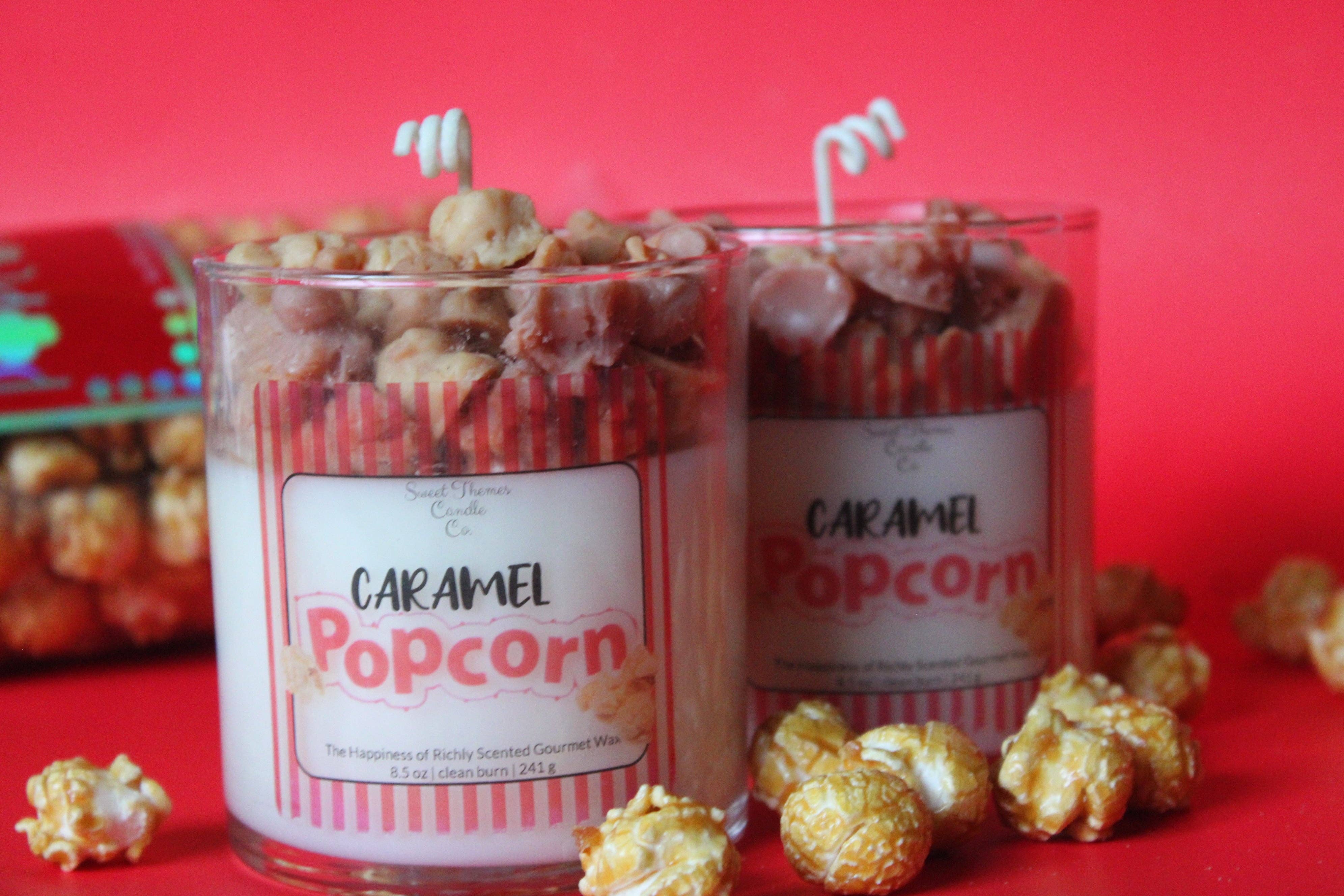 Sweet Themes Candle Co. - Wholesale Jar/Filled Candle - Caramel Popcorn - smells like Movie Night2