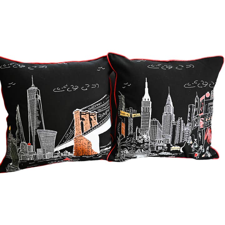 Colección Embroidered City Artistry, juego de almohadas NYC para venta al por mayor de Beyond Cushions Corporation