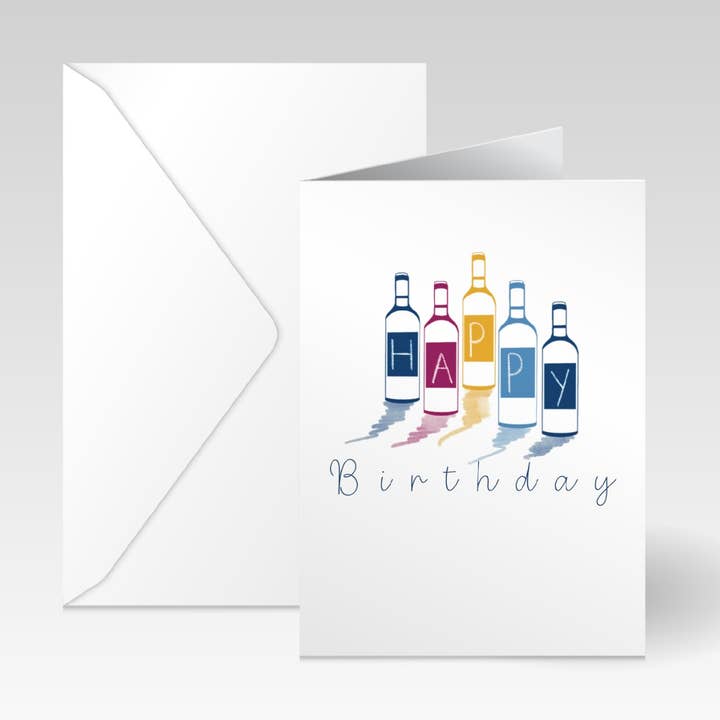 A6 Fijne Verjaardag Wijnen Kaart voor wholesale door Swanpool Paper