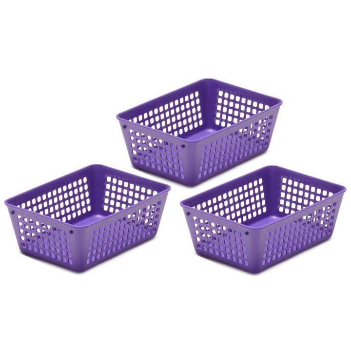 YBM HOME INC. - Wholesale Storage Bin - Plastic Storage Basket 6 x 4.5 x 2.25 In. - 3 Pk, 7 Colors
