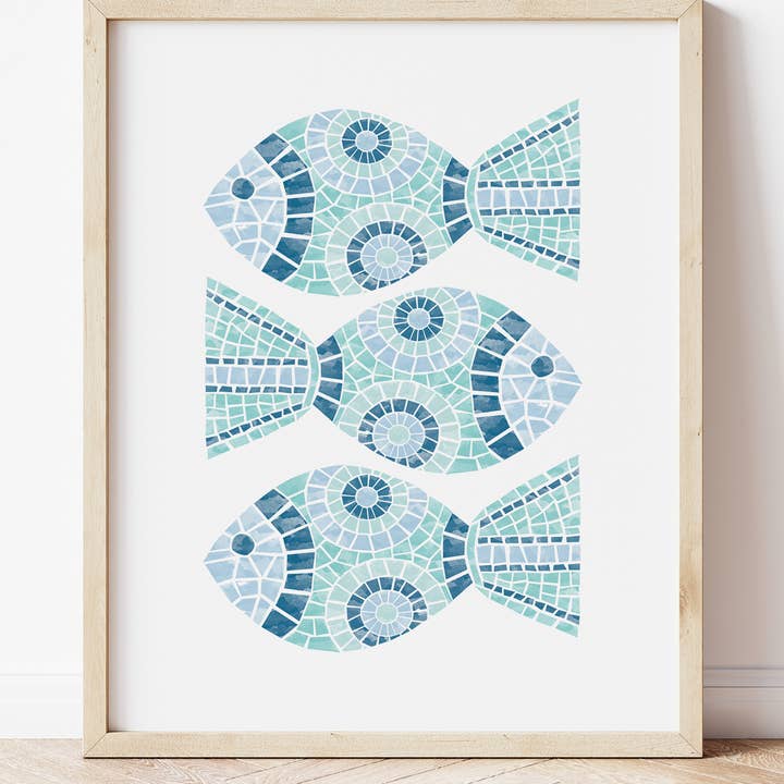 M Design Studio Gifts - Wholesale Art Print -
Mosaic Fish Blue Art Print1