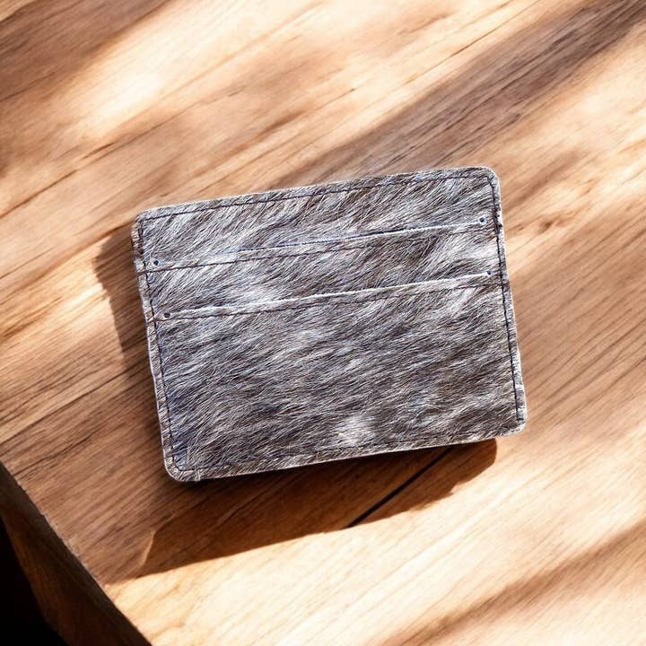 Western Linens - Wholesale Card Holder - Women's - Black Cowhide ID Credit Card Wallet