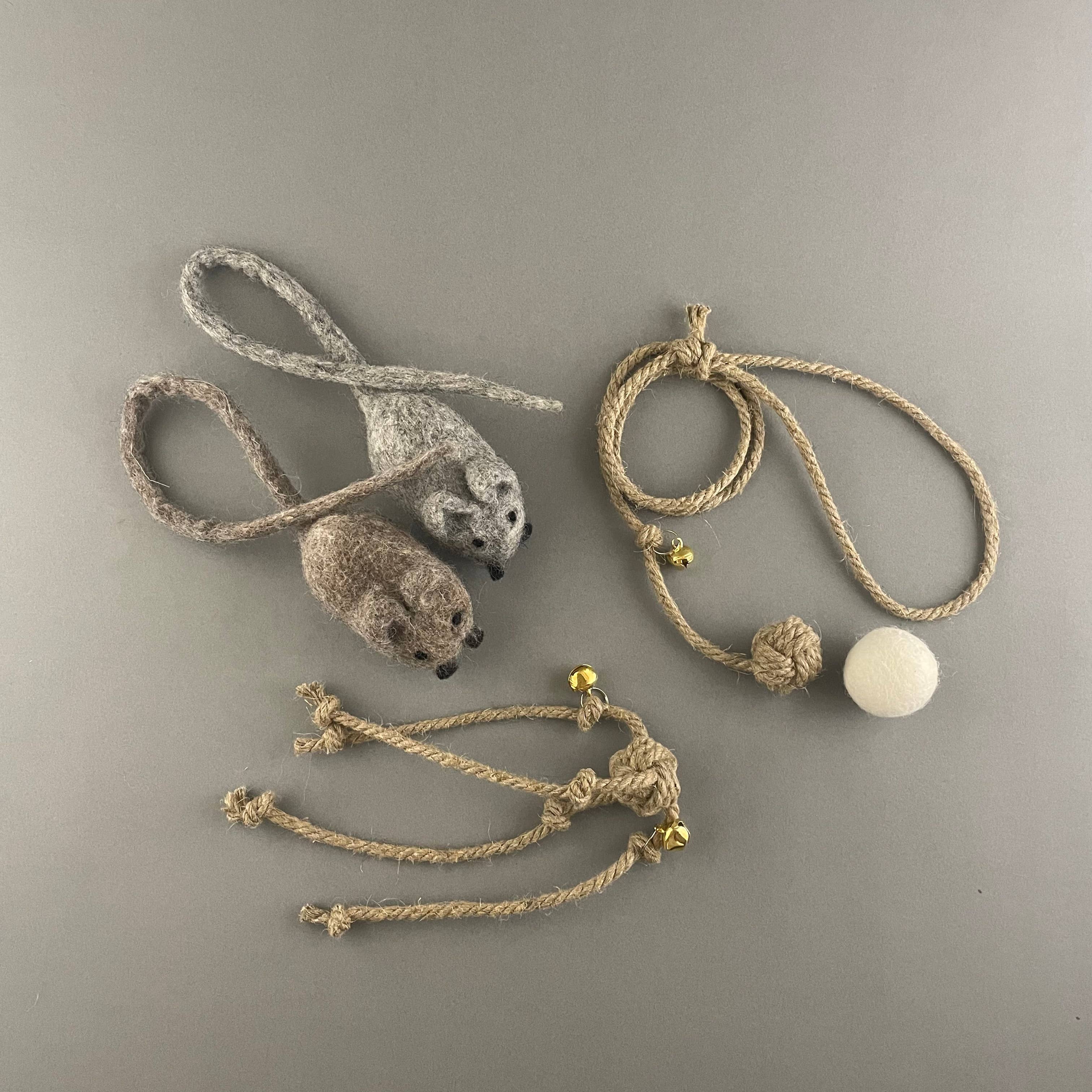 Pawsome Pet Toys - Vendita all'ingrosso Set di giocattoli - Gatti - Set naturale di 5 giocattoli per gatti1