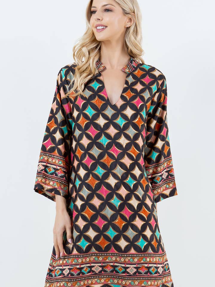 Skiftkjole med gulddetalje for engroshandel hos Paani by Fashion Fuse