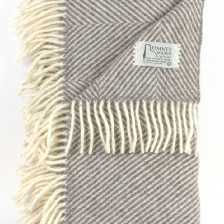 Marsh Fern Herringbone Throw for wholesale by Romney Marsh Wools