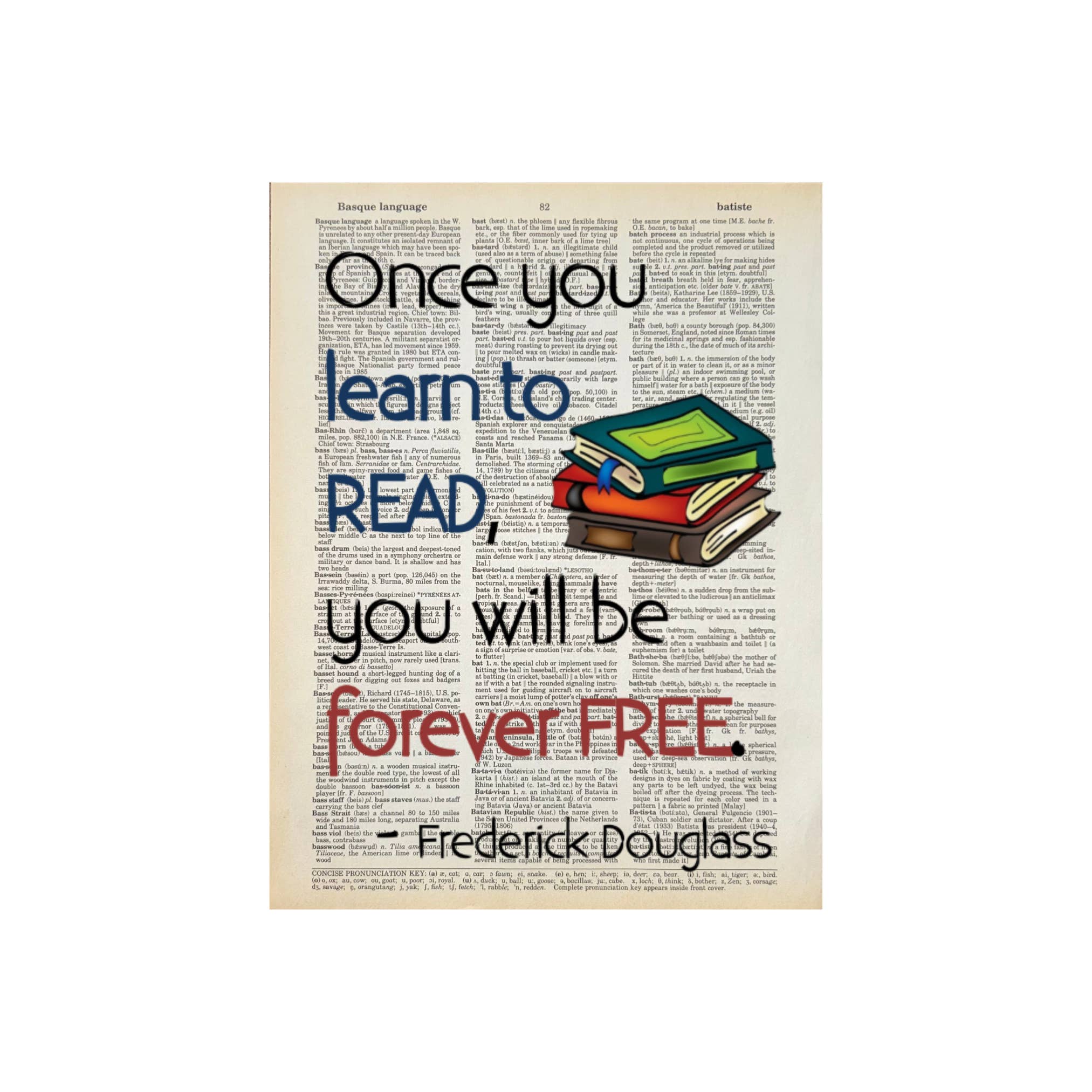 Bookish Birds - Wholesale Art Print - Once you learn to read | Dictionary Print | Vintage Book Art