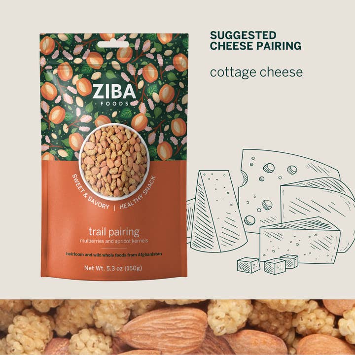 Ziba Foods - Wholesale Trail Mix - Mulberry & Sweet Apricot Seeds Pairing Vegan Trail Mix 5 oz2