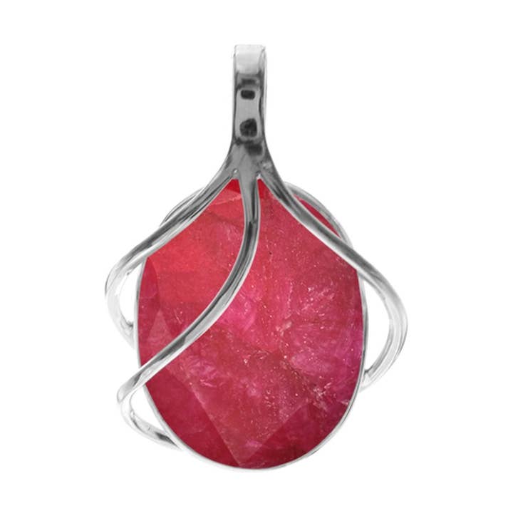 Ciondolo triplo strato di quarzo rubino viola per la vendita all'ingrosso da parte di Kali Ma Designs - Sterling Silver Jewellery