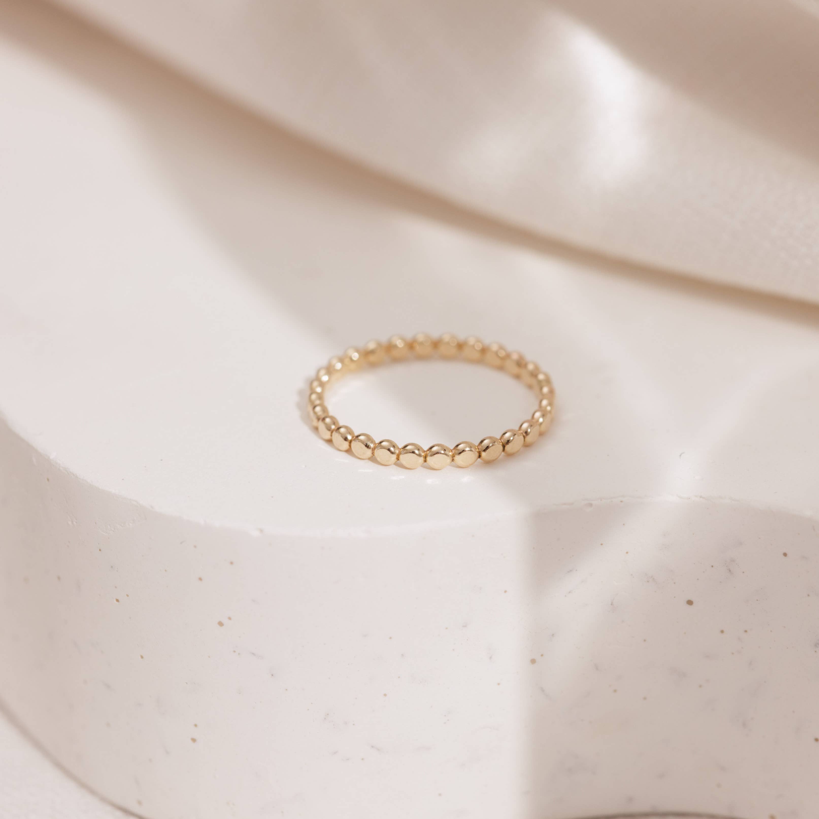 Adorn512 - Wholesale Band/Stacked Ring - Handmade Dot Band Ring in 14k Gold, Rose Gold, Silver