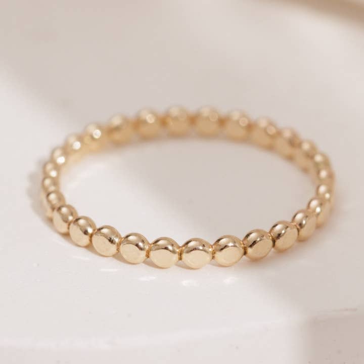 Adorn512 - Wholesale Band/Stacked Ring - Handmade Dot Band Ring in 14k Gold, Rose Gold, Silver0