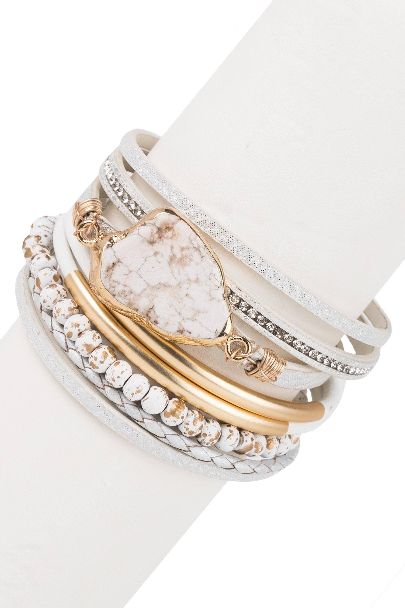 SAACHI - Wholesale Bangle Bracelet - Saachi Aria Natural Stone Bracelet2