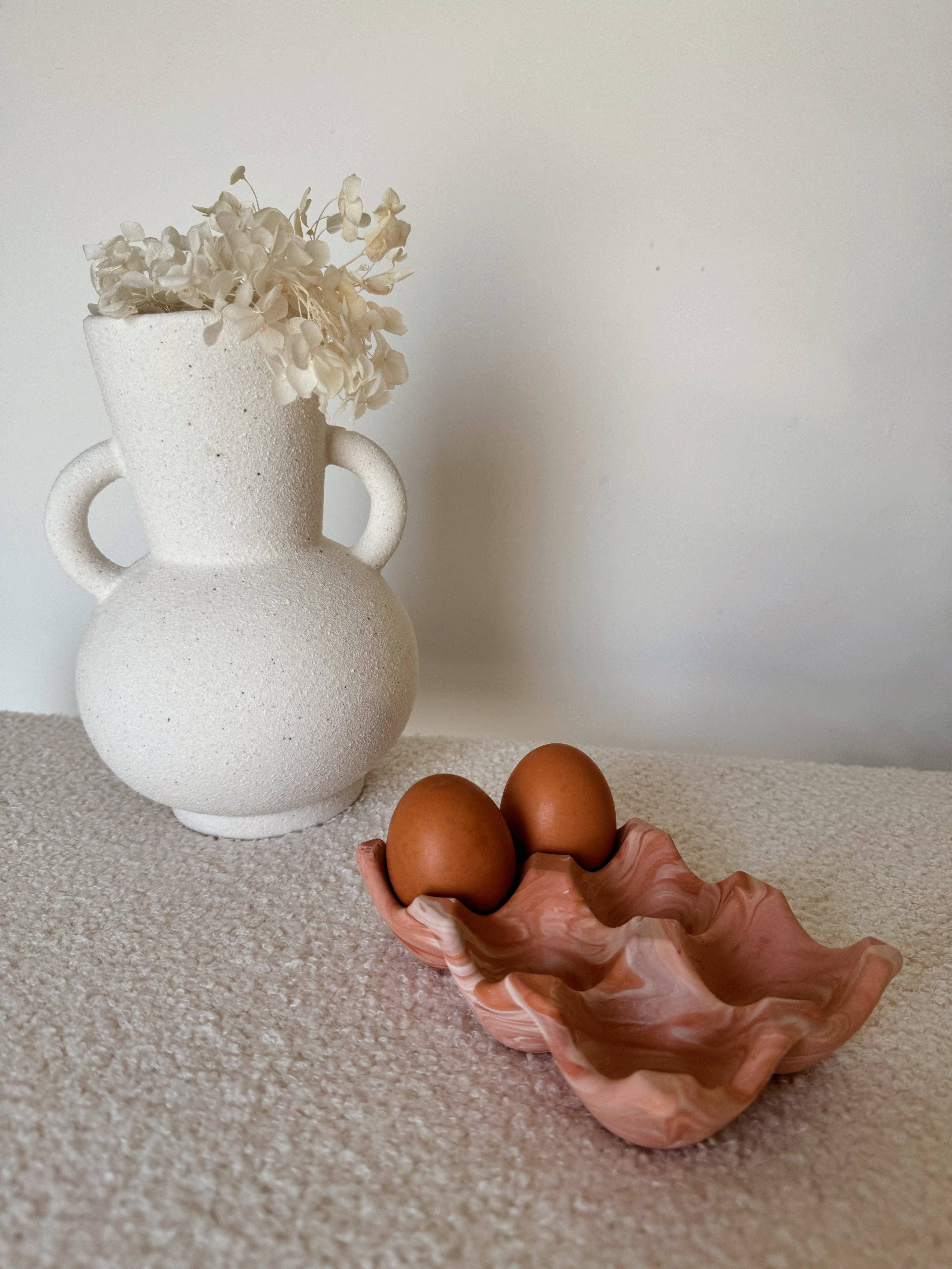 My Milky Candle – wholesale Dekorativ tallrik/fat/skål – Jesmonite äggbricka i valfri färg2