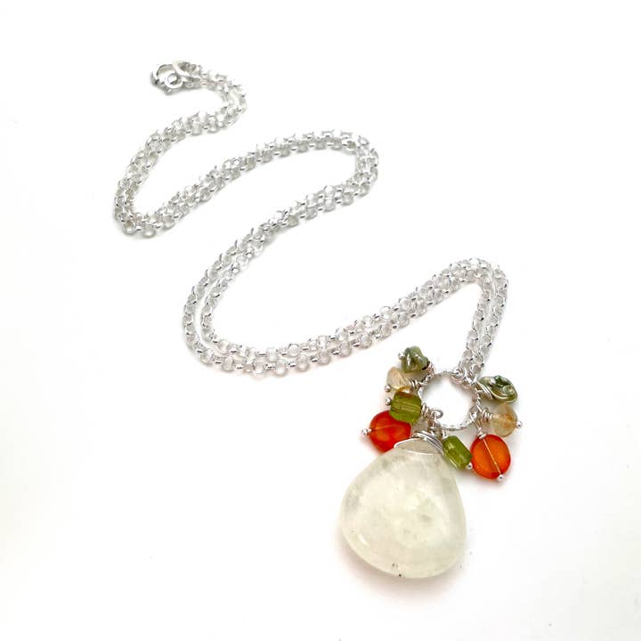 Collier d'agrumes avec pierres précieuses pour la vente par Andrea Savar Creations