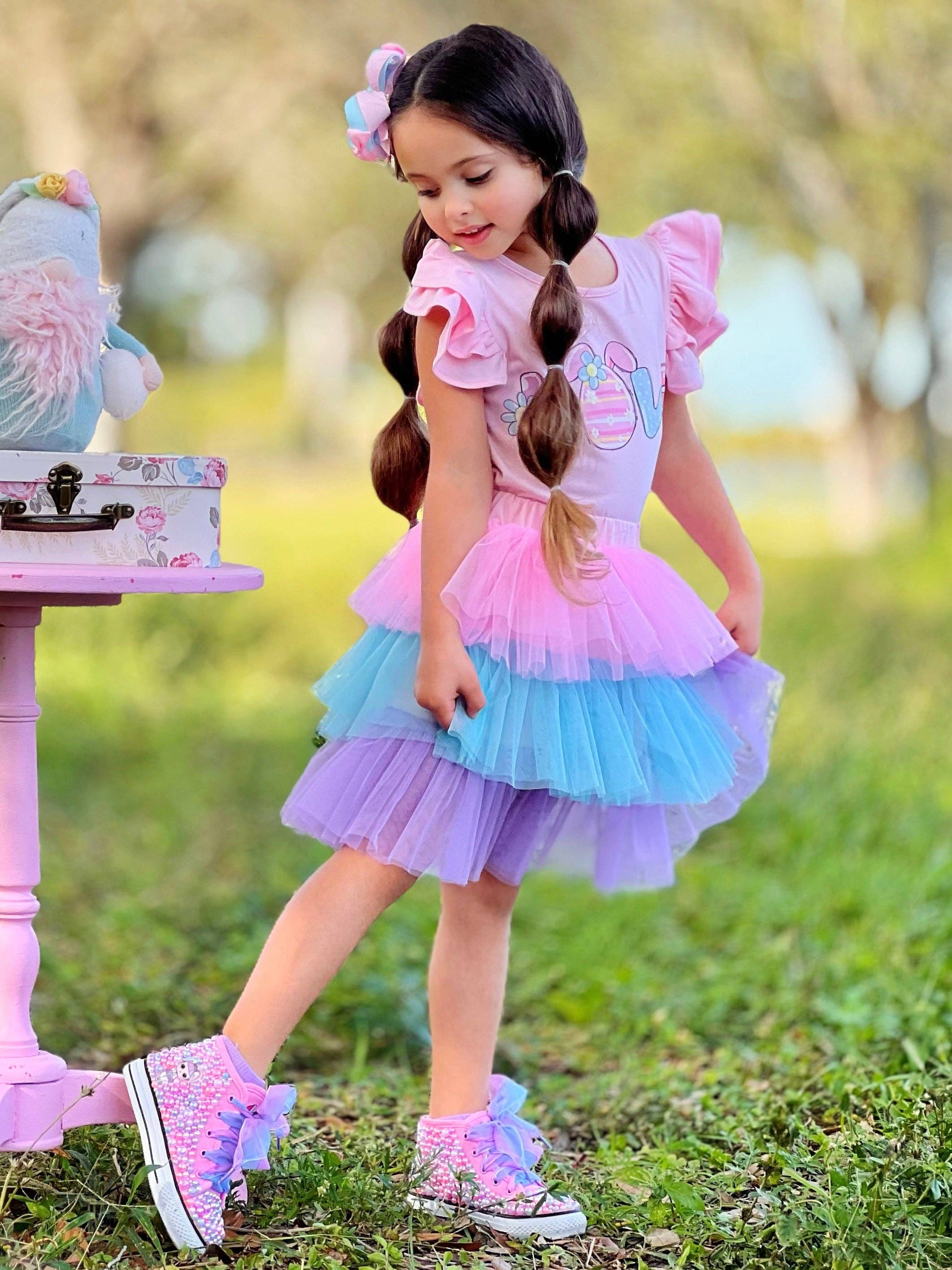 Pink Egg-stra Adorable Pastel Tutu Skirt Set for wholesale on Faire1