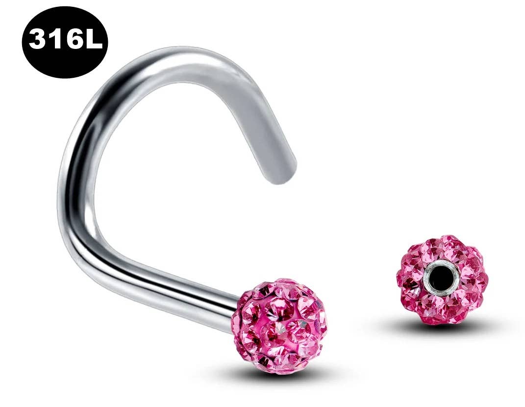 Bodytrend – Anel de nariz por atacado – Piercings de Nariz, Anel de Nariz-Parafuso de Narina & Bola Ferido -316L4